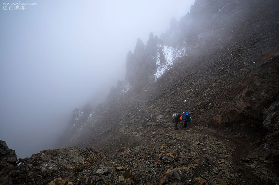 绝色狼塔(一)(31): 下山的路，一半是陡壁，一半是悬崖，在浓雾和砾石间斜切